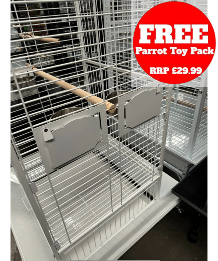 Parrot-Supplies Oakland Open Top Parrot Cage White